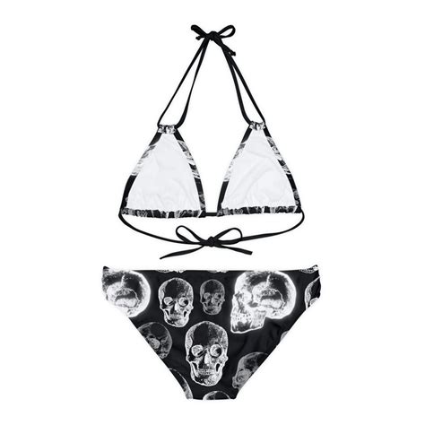 Gothic Skull Strappy Bikini Set Gothic Swimsuit Gothic Bikini Gothic