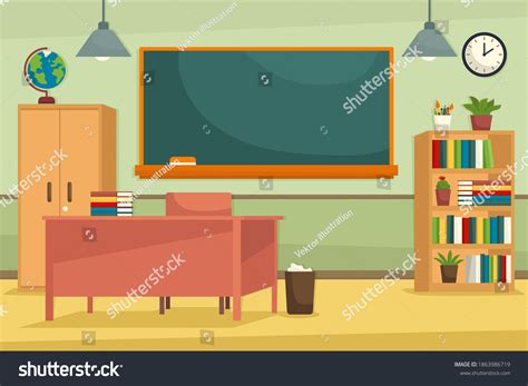 Empty Classroom School Education Background Empty Stock Vector (Royalty ...