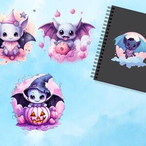 Pastel Halloween Clipart Baby Bats 300 Dpi 4096 X 4096 Px - Etsy