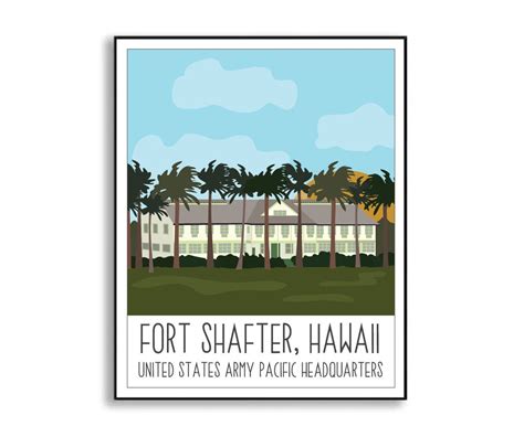 Fort Shafter Poster, Fort Shafter Hawaii Duty Station Sign, Army Base ...