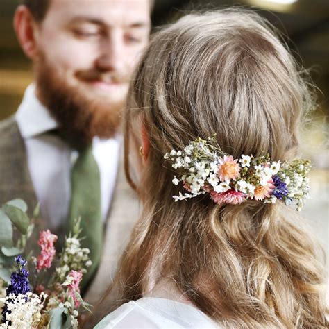 Summer Meadow Dried Flower Hair Comb Lisa Angel