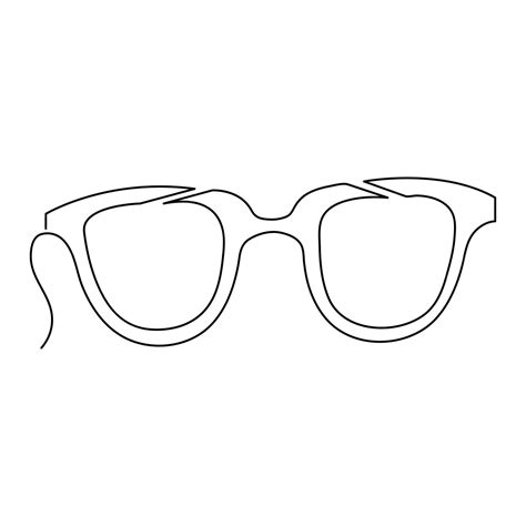 Premium Vector Sunglasses Outline Vector Illustration Of Front View Eyeglasses Continuous