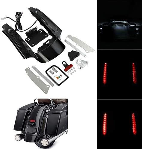 Slmoto Rear Fender Extension Fascia Wled Light Fit For