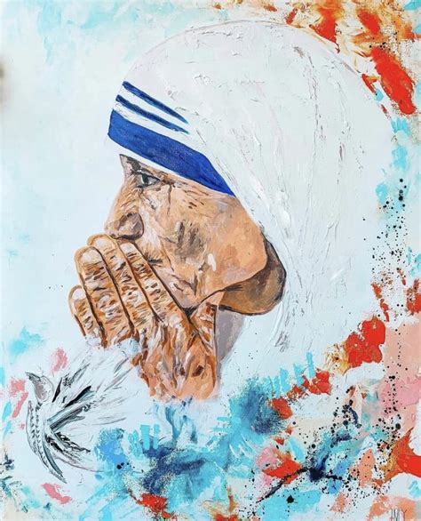 Mother Teresa - acrylic painting - inlyarte