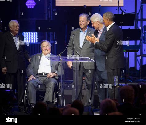 College Station Texas Usa Oct 21 2017 The Five Living Former Us Presidents Onstage At