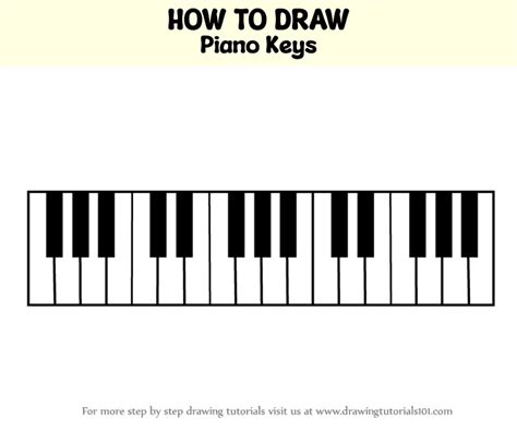how to draw piano keys