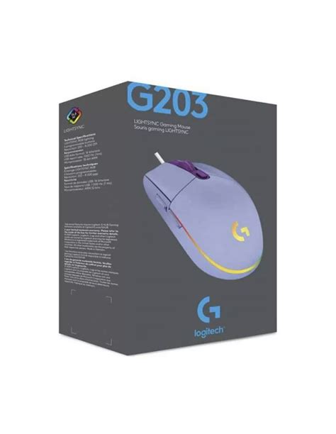 Mouse Logitech G203 Lightsync Rgb Usb Lila 6 Botones