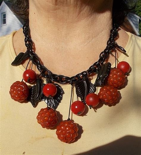 Sale Genuine Antique Cherry Bakelite Necklace W Cher Gem