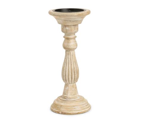 Buy Wooden Carved Pillar Candle Holders Set of 3 at 24% OFF Online | Wooden Street