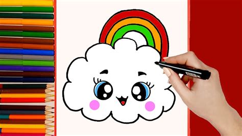 C Mo Dibujar Nubes Arcoiris Kawaii Dibujos Kawaii Faciles Aprender A