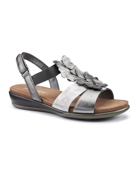 Pewter Metallic Pamplona Sandals Hotter Uk