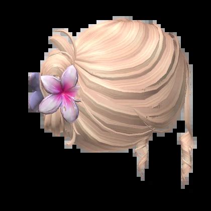Blonde Bun W Pink Flower Clip Roblox Item Rolimon S