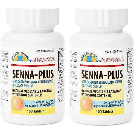 Amazon Senna Plus Natural Vegetable Laxative Plus Stool Softener