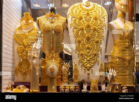 Dubai Gold Souk Golden Jewelry Massive Golden Necklaces Armors