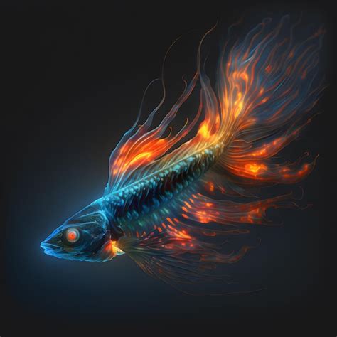 Premium Photo | Bioluminescence Dragonfish, Ai generated