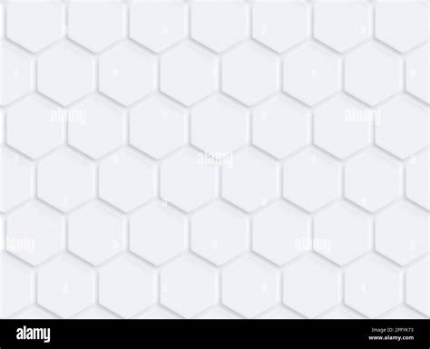 Light Gray Or White Hexagon Grid Pattern With Shadow Or 3d Effect On