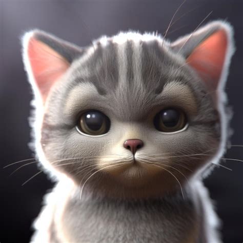 Premium AI Image | Photo a cute animated cat face