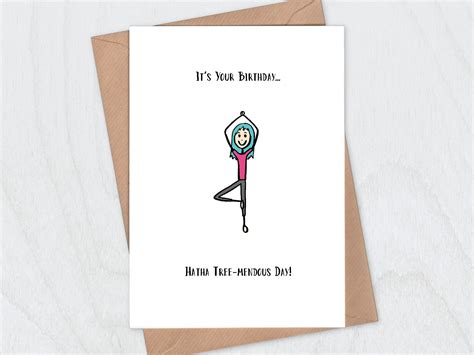 Yoga Birthday Card Funny Yoga Cards Etsy Uk