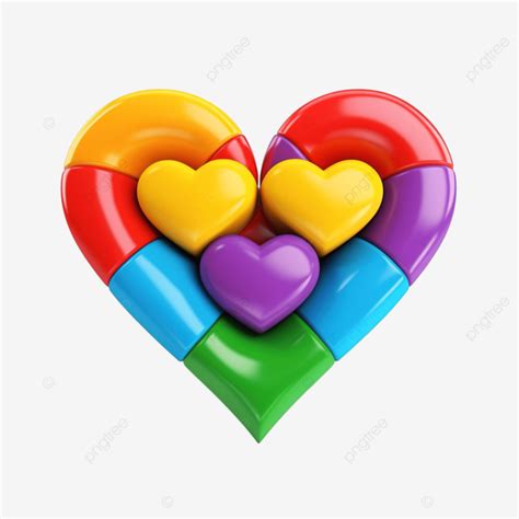 D Rendering Gay Symbol Or Homosexual Symbol And Rainbow Heart Lgbt