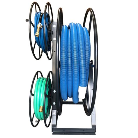 Space Saver Triple Hose Reel 60 Mtrs Powder Coated Charcoal Carpet