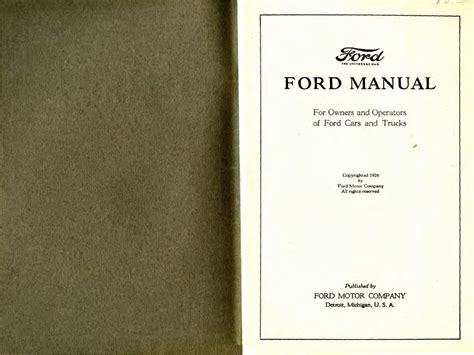 1926 Ford Owners Manual