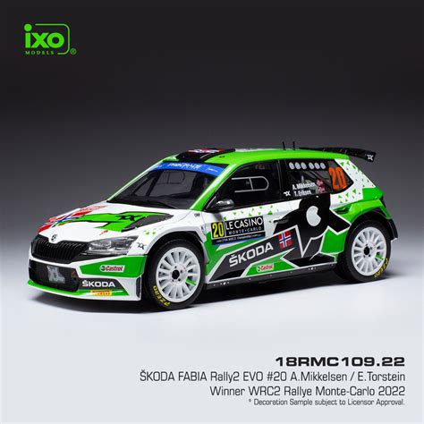 Škoda Fabia Rally2 evo Rallye Automobile Monte Carlo 2022 Mikkelsen