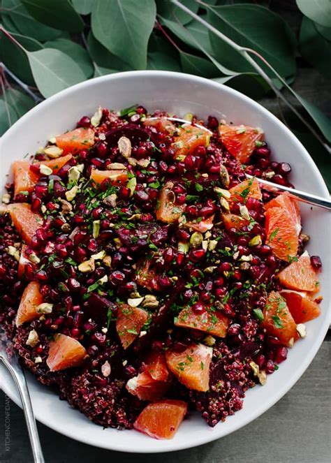 Quinoa Salad With Roasted Red Beets Oranges And Pomegranate Kitchen