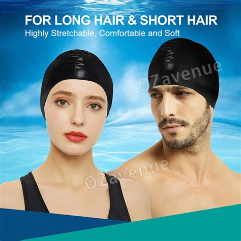 Swimming Cap Waterproof Silicone Swim Pool Hat For Adult Men Long Hair