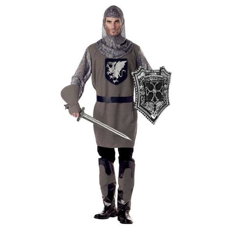 Adult Valiant Knight Costume With Chain Mail And Accessories Jokers