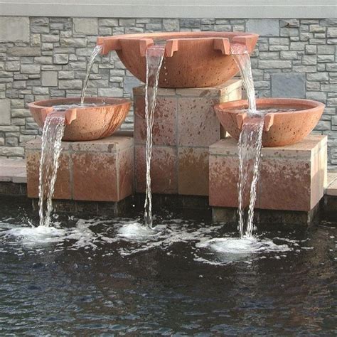 Concrete Scupper Pool And Water Pots Arizona Pottery