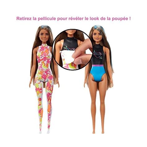 Barbie Coffret Color Reveal Poupée Mannequin brune série Tie dye