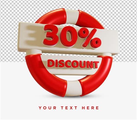 Premium Psd 30 Percent 3d Summer Sale Discount Badge Isolated