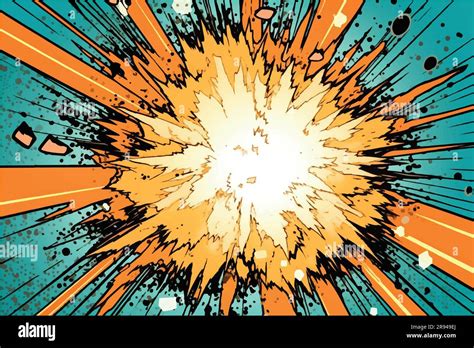 Vector Illustration Of Background Boom Comic Book Explosion Comic