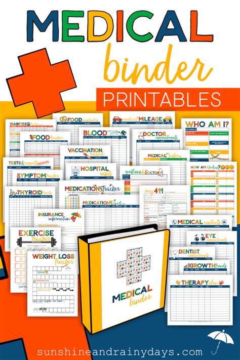 Medical Binder Printables - Sunshine and Rainy Days