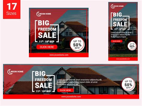 Home Banner Set (Real Estate) | Banner ads design, Google banner design ...