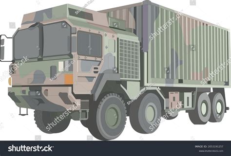 Illustration Army Truck Vector Desighn Stock Vector (Royalty Free ...