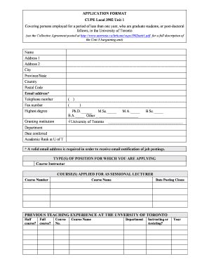 Fillable Online Utm Toronto Unit 1 ApplicationForm 02 Doc Utm Toronto