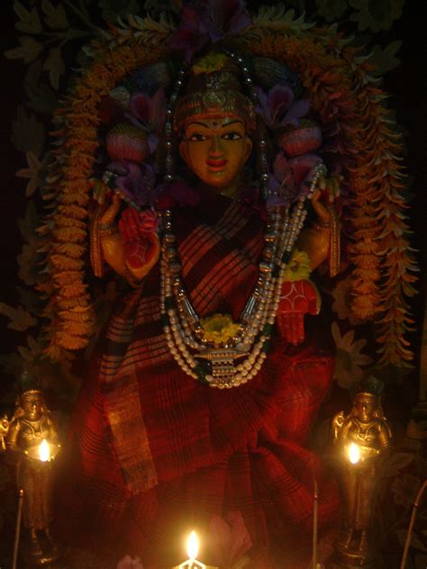 Worship Of Lakshmi At Last Varalakshmi Puja Day At Home