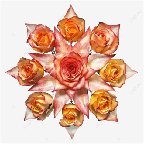 Estrella Abstracta De Rosas PNG dibujos Corazón Arreglo Rosado PNG