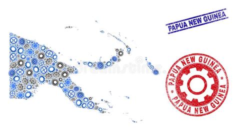 Vector Map Papua New Guinea Isolated Vector Illustration Black On