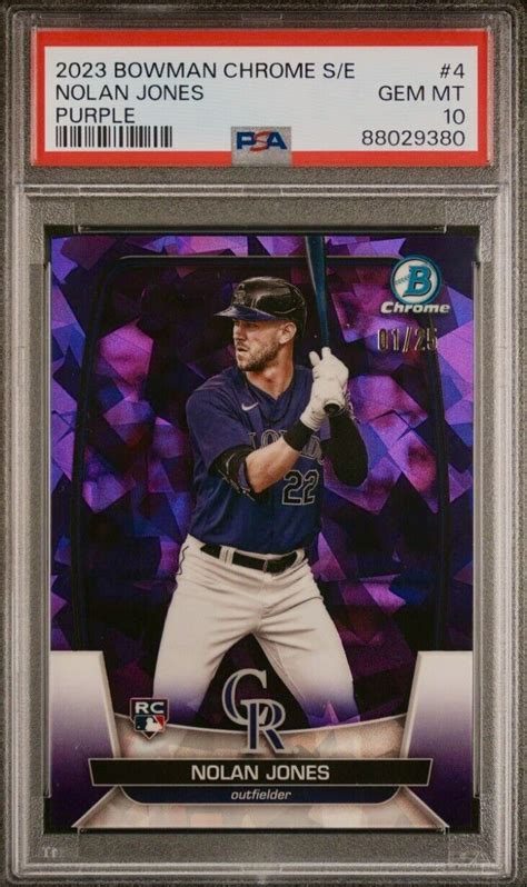 Nolan Jones 2023 Bowman Chrome Sapphire Edition 4 Purple 25 Price