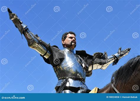 Jouster editorial stock photo. Image of proclaiming, joust - 98024858