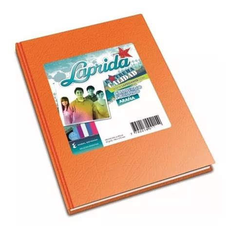 Cuaderno Laprida Tapa Carton Dura X50 Hojas Rayadas Araña Color Naranja