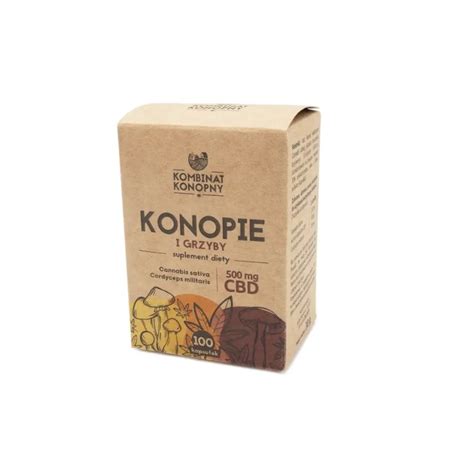 Konopie i Grzyby 500mg CBD 100 kaps Kombinat Konopny maczużnik bojowy