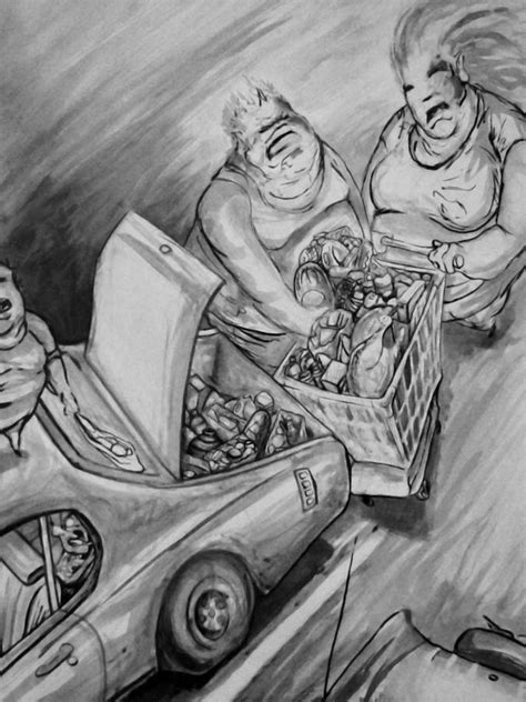 Gluttony Drawing by Howard Perry | Fine Art America