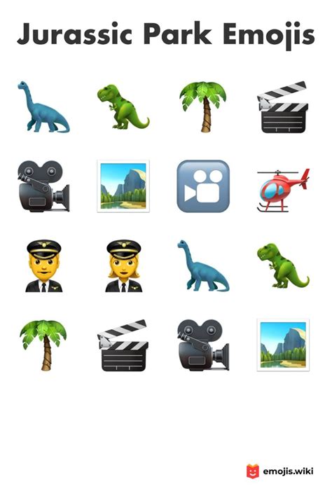 🦕🦖🌴 Jurassic Park Emojis Jurassic Park Emoji Jurassic