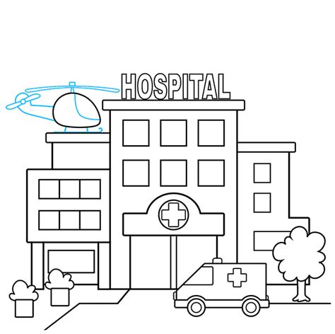 How To Draw A Hospital Really Easy Drawing Tutorial