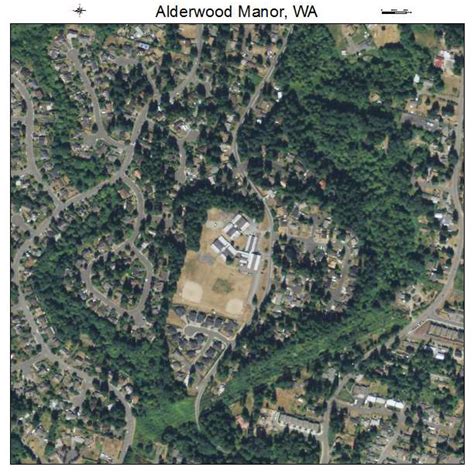 Aerial Photography Map of Alderwood Manor, WA Washington