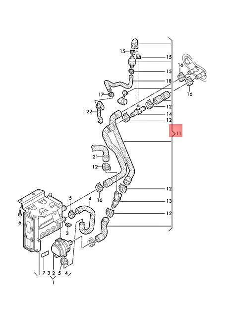 Genuine VW SEAT SKODA Up E Up Mii E Citigo BL1 BL2 Coolant Hose