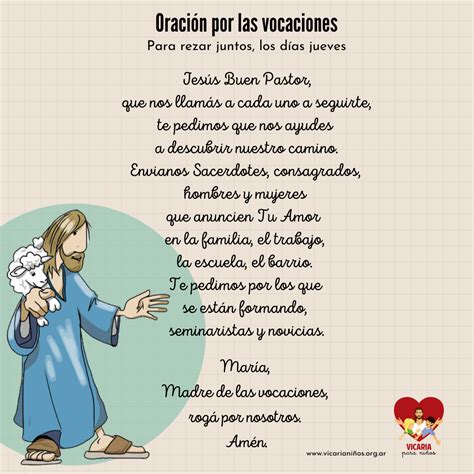 Vicaría para Niños Oración por las vocaciones